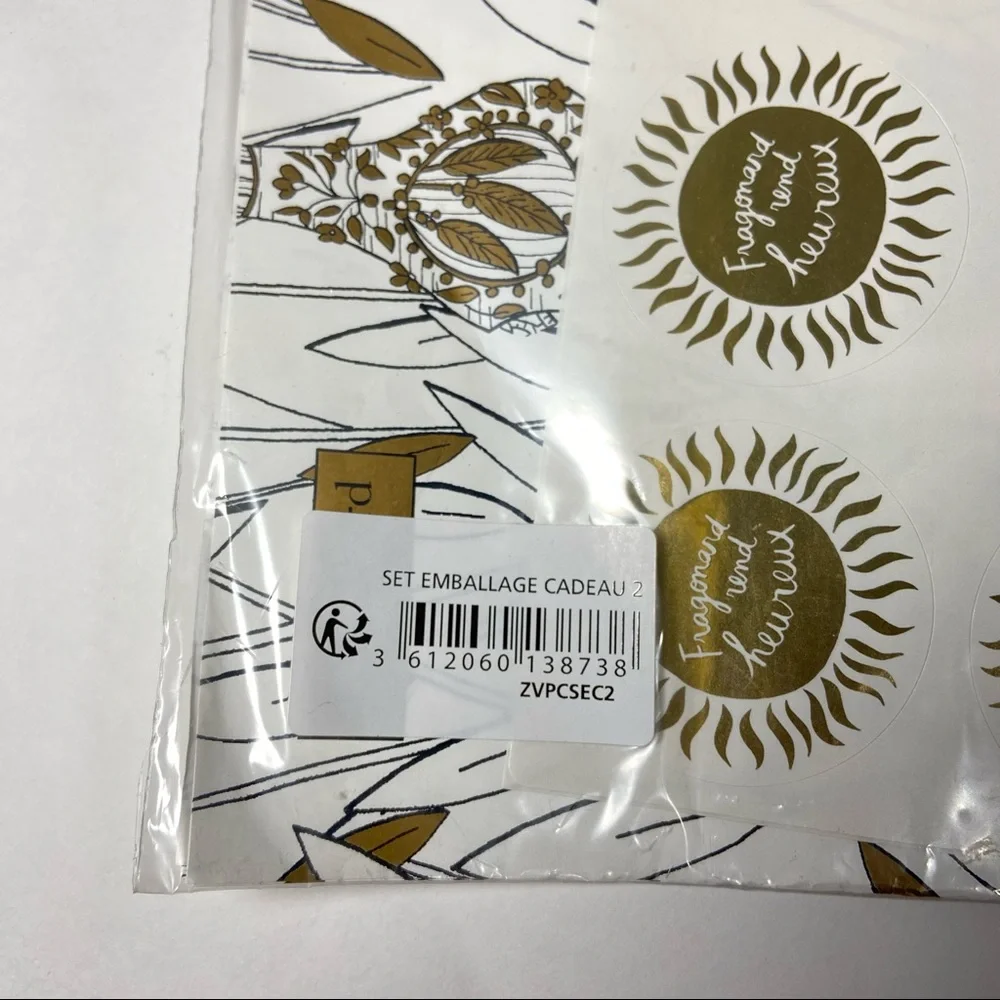 Vintage Fragonard Parfumeur Wrapping Paper And Stickers New In Packaging